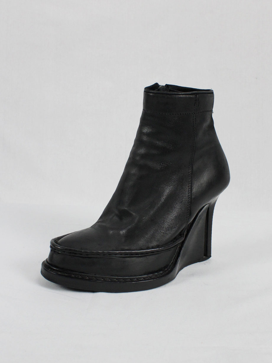 vaniitas Ann Demeulemeester black slit wedge boots fall 2010 6356