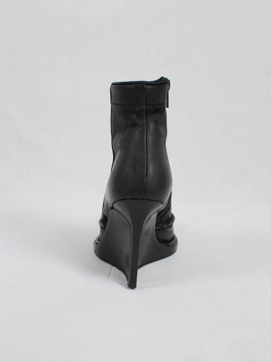 Ann Demeulemeester black slit wedge boots (37) — fall 2010