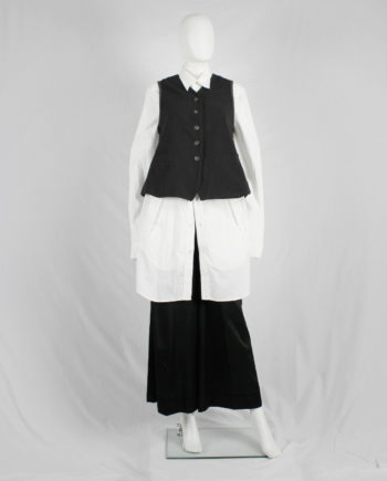 Dries Van Noten brown waistcoat with contrasting shorter back — 1980's