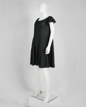 Issey Miyake Pleats Please black babydoll dress with fine pleats
