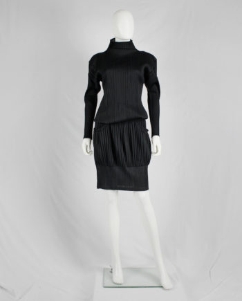 Issey Miyake Pleats Please black bubble skirt with different pleats