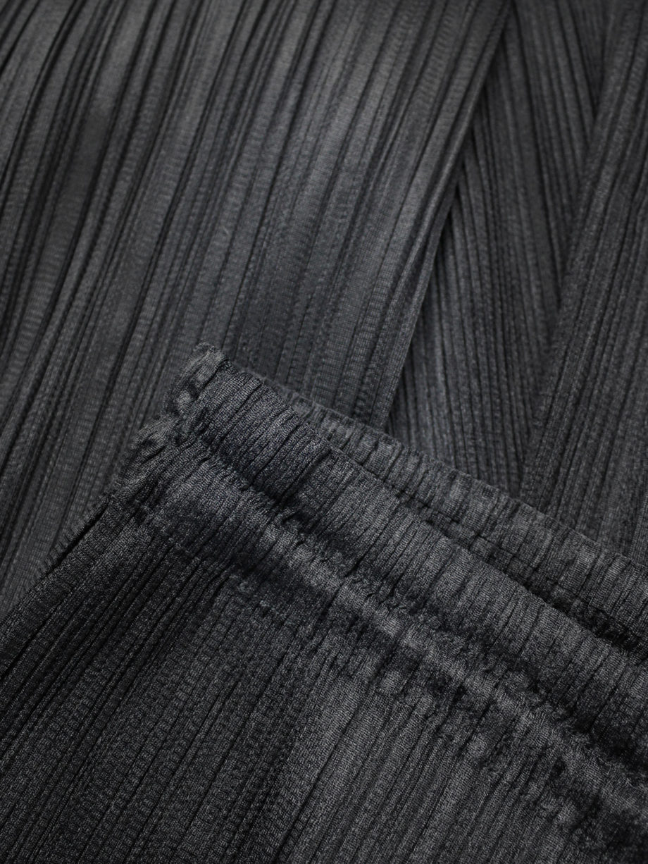 Issey Miyake Pleats Please dark blue trousers with fine pleating - V A ...