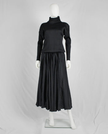 Issey Miyake black maxi skirt with inside out pleats