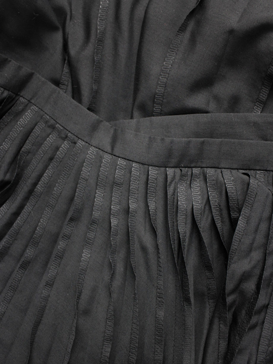 vaniitas Issey Miyake black maxi skirt with inside out pleats 2194