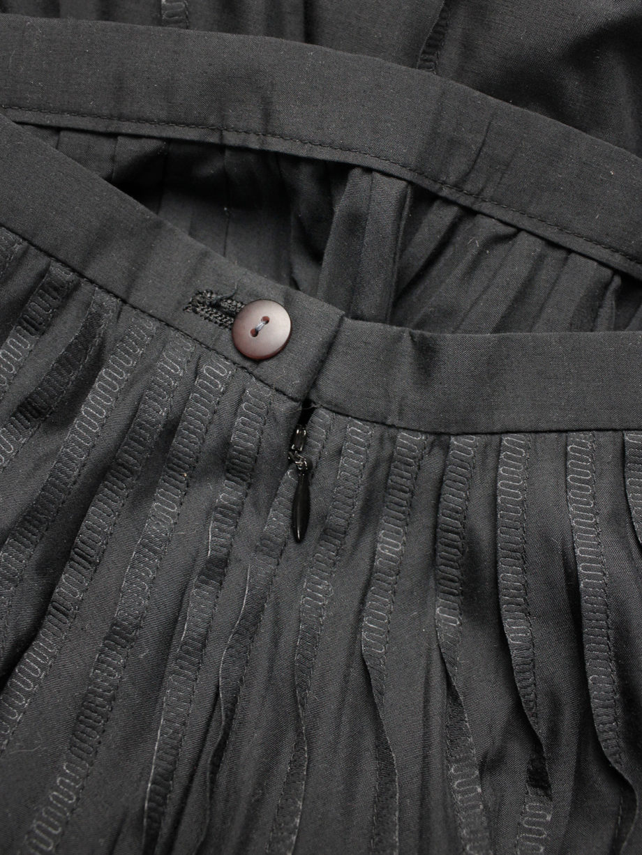 vaniitas Issey Miyake black maxi skirt with inside out pleats 2207