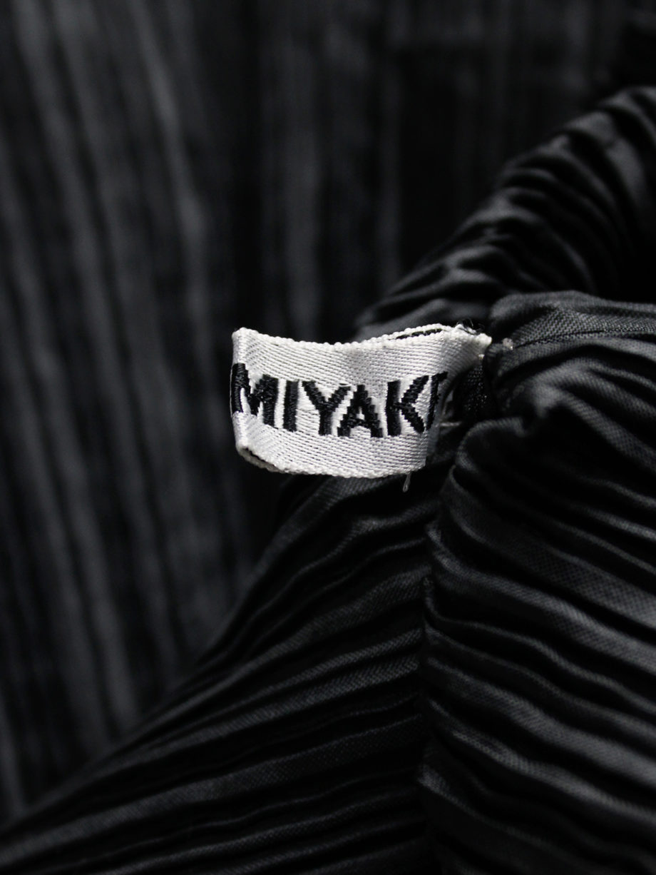 Issey Miyake black pleated drawstring backpack