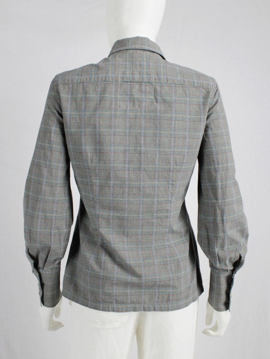 vaniitas Maison Martin Margiela grey tartan shirt reproduction of a mans shirt fall 1995 5577