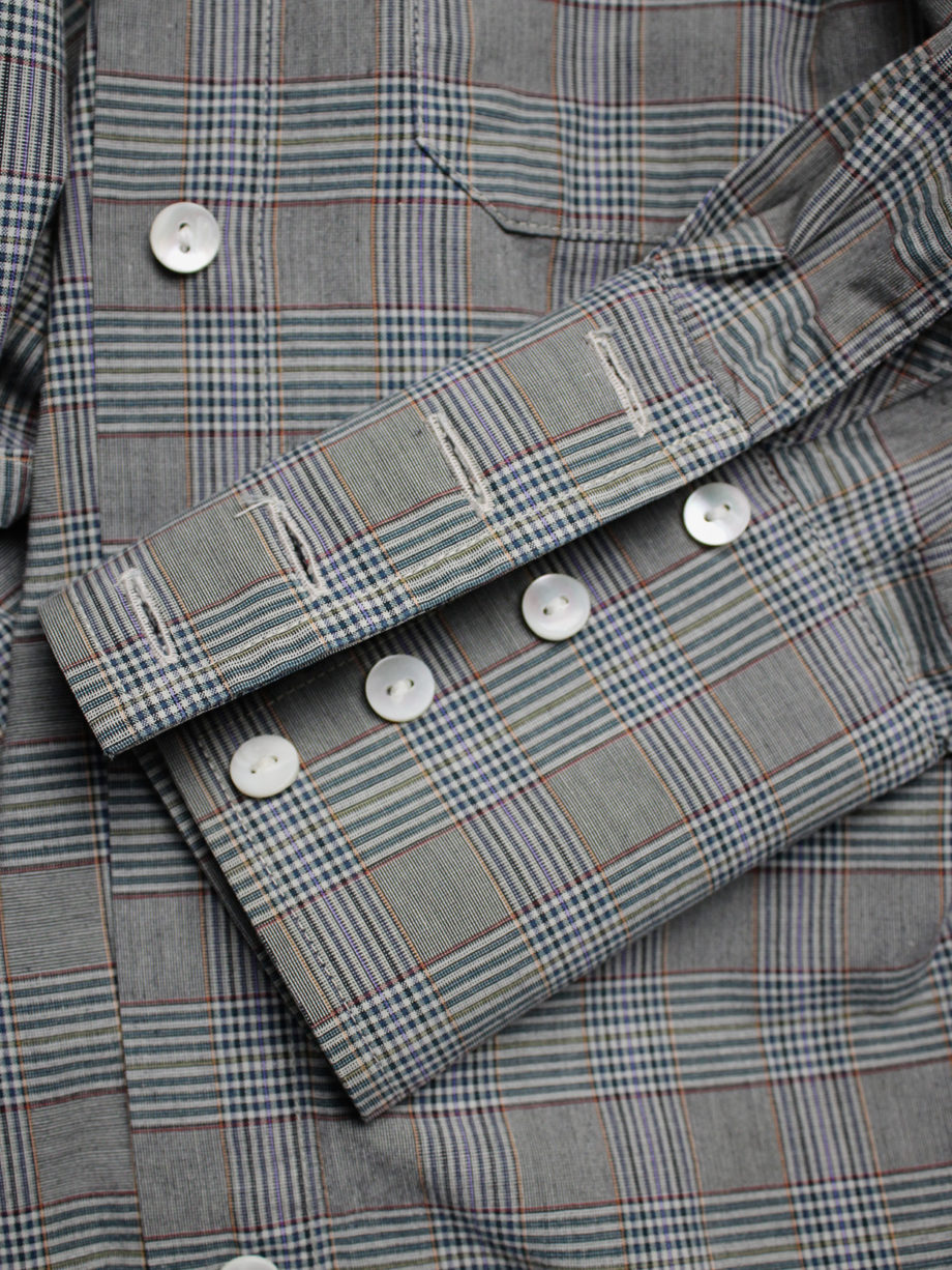 vaniitas Maison Martin Margiela grey tartan shirt reproduction of a mans shirt fall 1995 5628