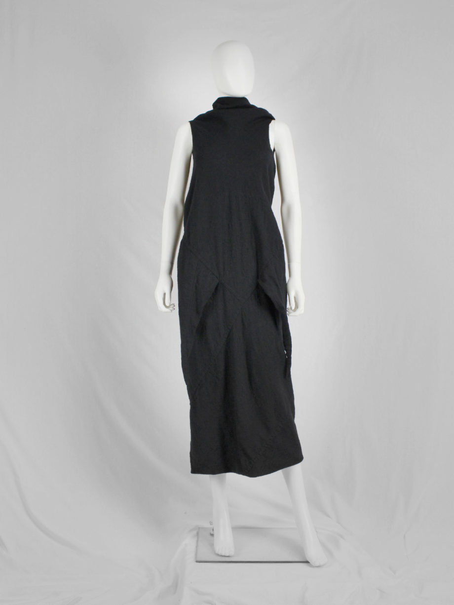 vaniitas Rick Owens STAG black dress with high neck and dropped waist fall 2008 3563