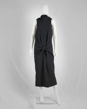 Rick Owens STAG black maxi dress with high neck and dropped waist — fall 2008