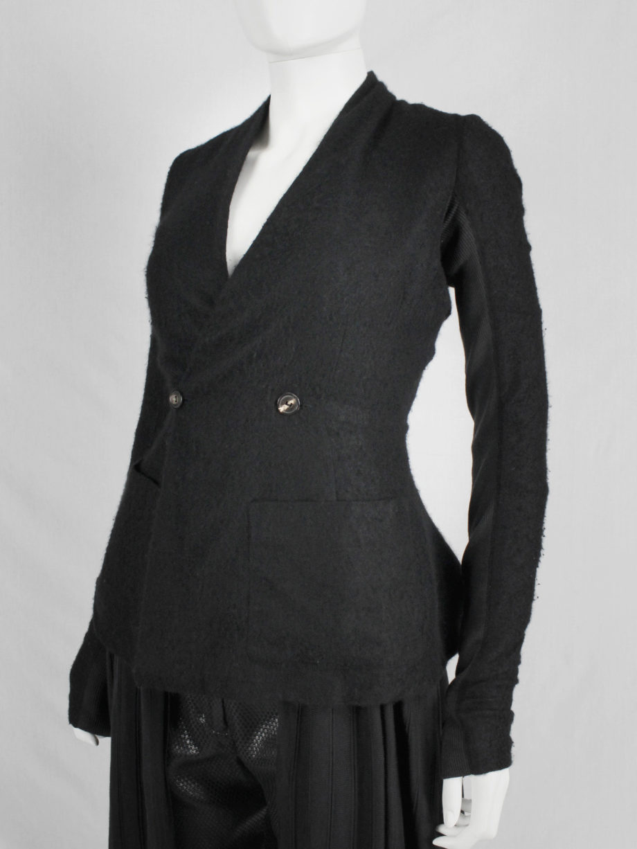 vaniitas Rick Owens black minimalist blazer with tailored wider hips 0011