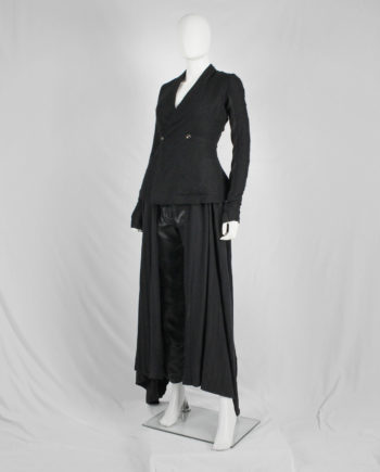 Rick Owens black minimalist blazer with tailored wider hips
