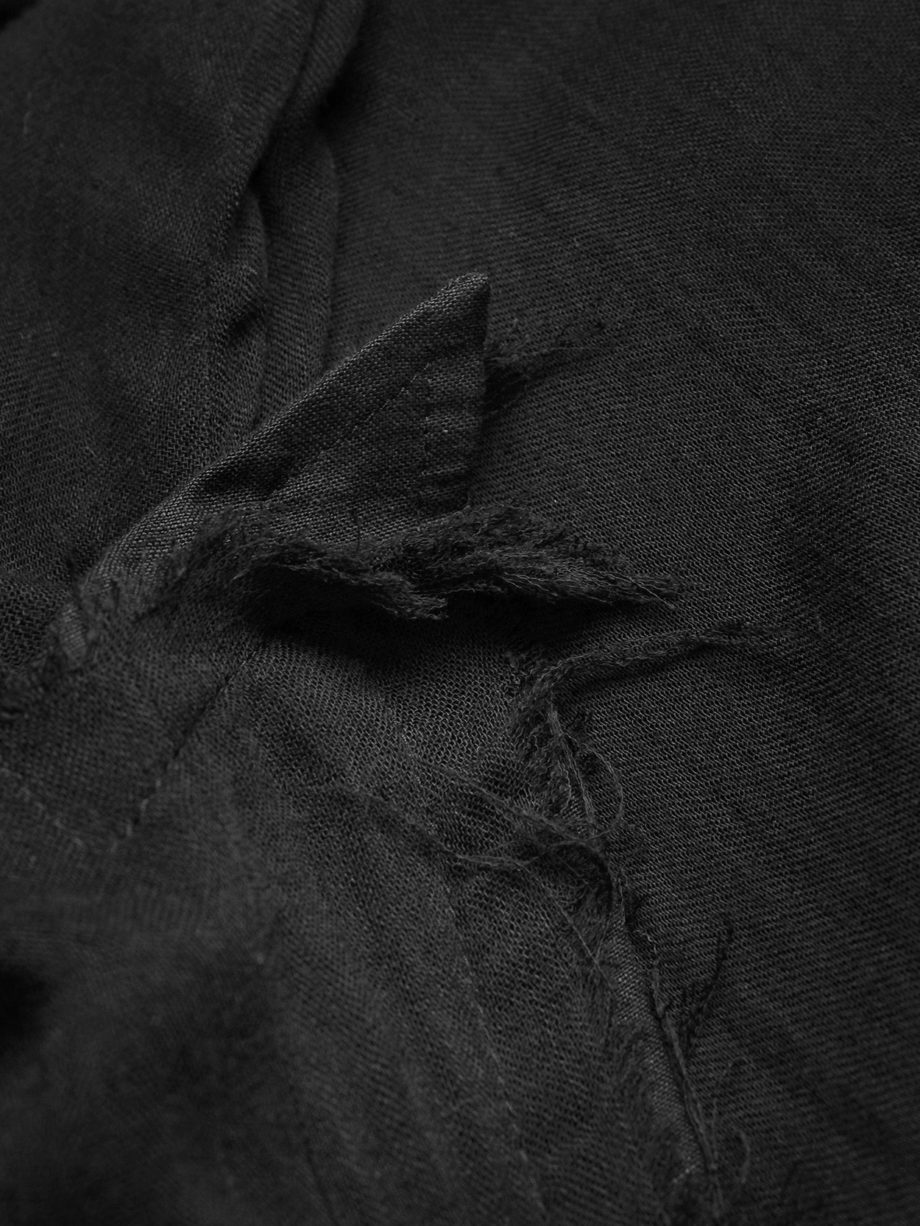 Yohji Yamamoto long black asymmetric blazer with frayed finish - V A N ...