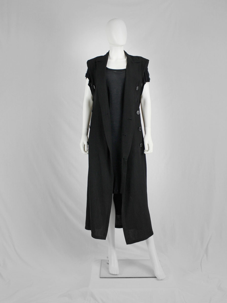Y's Yohji Yamamoto black maxi dress with blazer lapels and double ...