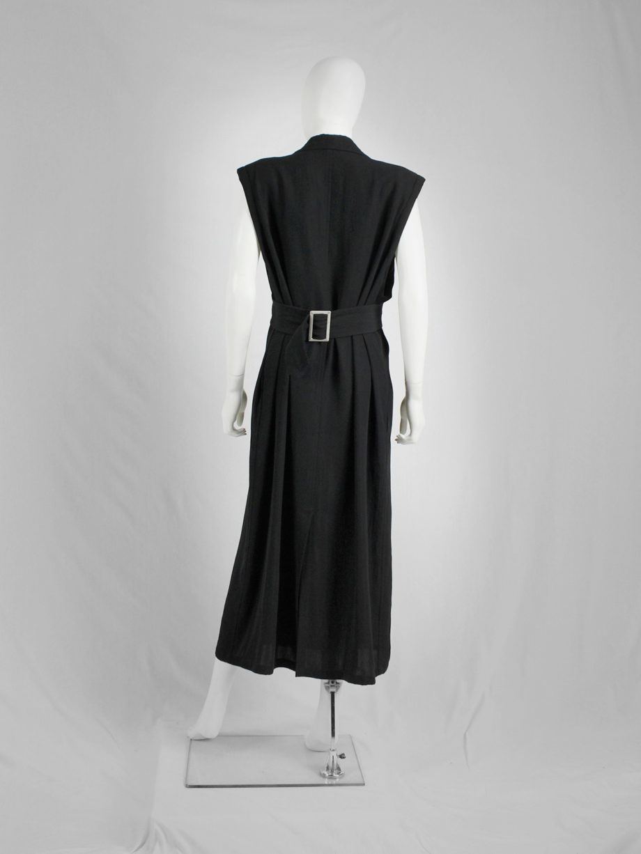vaniitas Ys Yohji Yamamoto black maxi dress with blazer lapels and double breasted buttons 3434