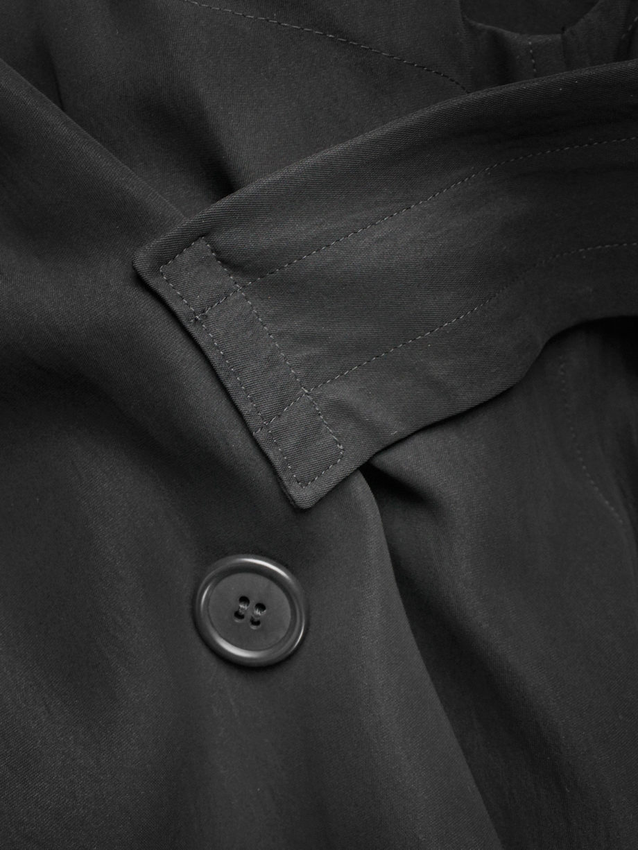 vaniitas Ys Yohji Yamamoto black maxi dress with blazer lapels and double breasted buttons 3454