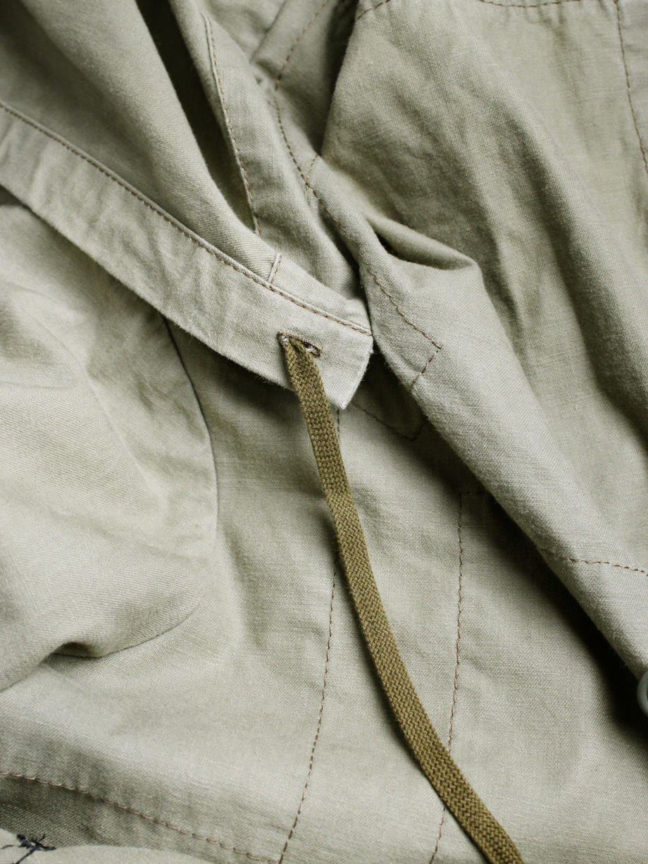 vaniitas vintage Comme des Garcons khaki jacket with trompe l oeil stitching runway fall 2009 7282