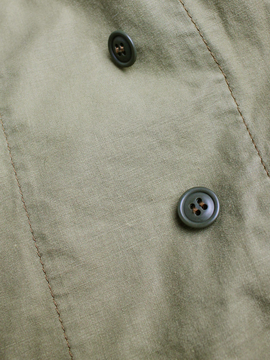 vaniitas vintage Comme des Garcons khaki jacket with trompe l oeil stitching runway fall 2009 7310