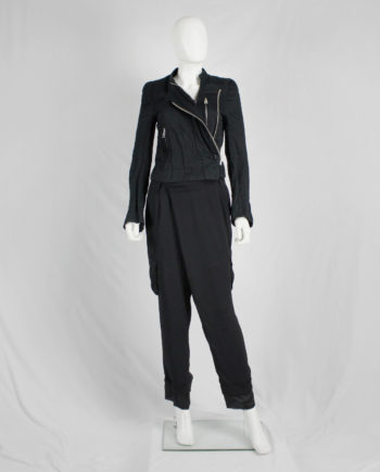 A.F. Vandevorst black harem trousers with overlap front and longer lining