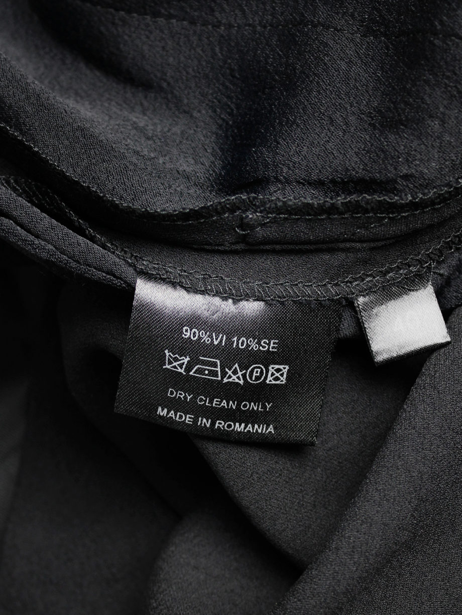 vaniitas vintage A.F. Vandevorst black harem trousers with overlap front and longer lining 9517