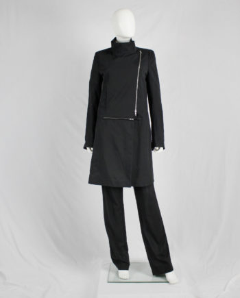 Ann Demeulemeester black raincoat with zip-off panels — fall 2011