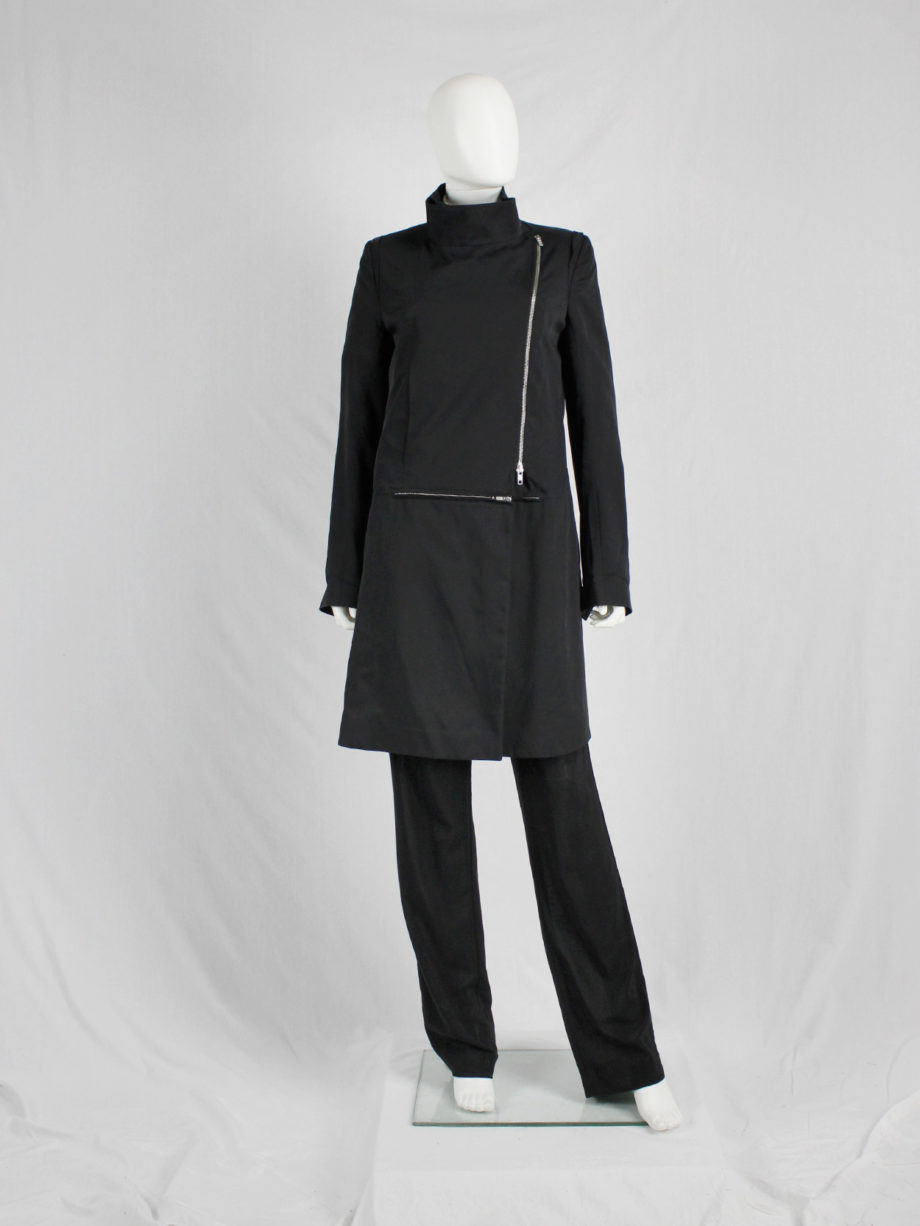 vaniitas vintage Ann Demeulemeester black raincoat with zip-off panels fall 2011 8211