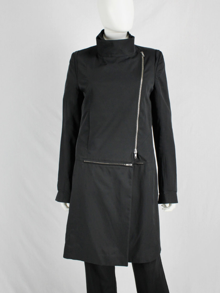 vaniitas vintage Ann Demeulemeester black raincoat with zip-off panels fall 2011 8232