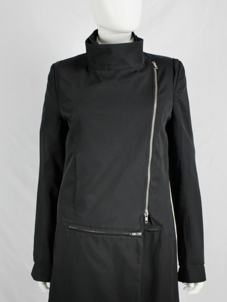 vaniitas vintage Ann Demeulemeester black raincoat with zip-off panels fall 2011 8242