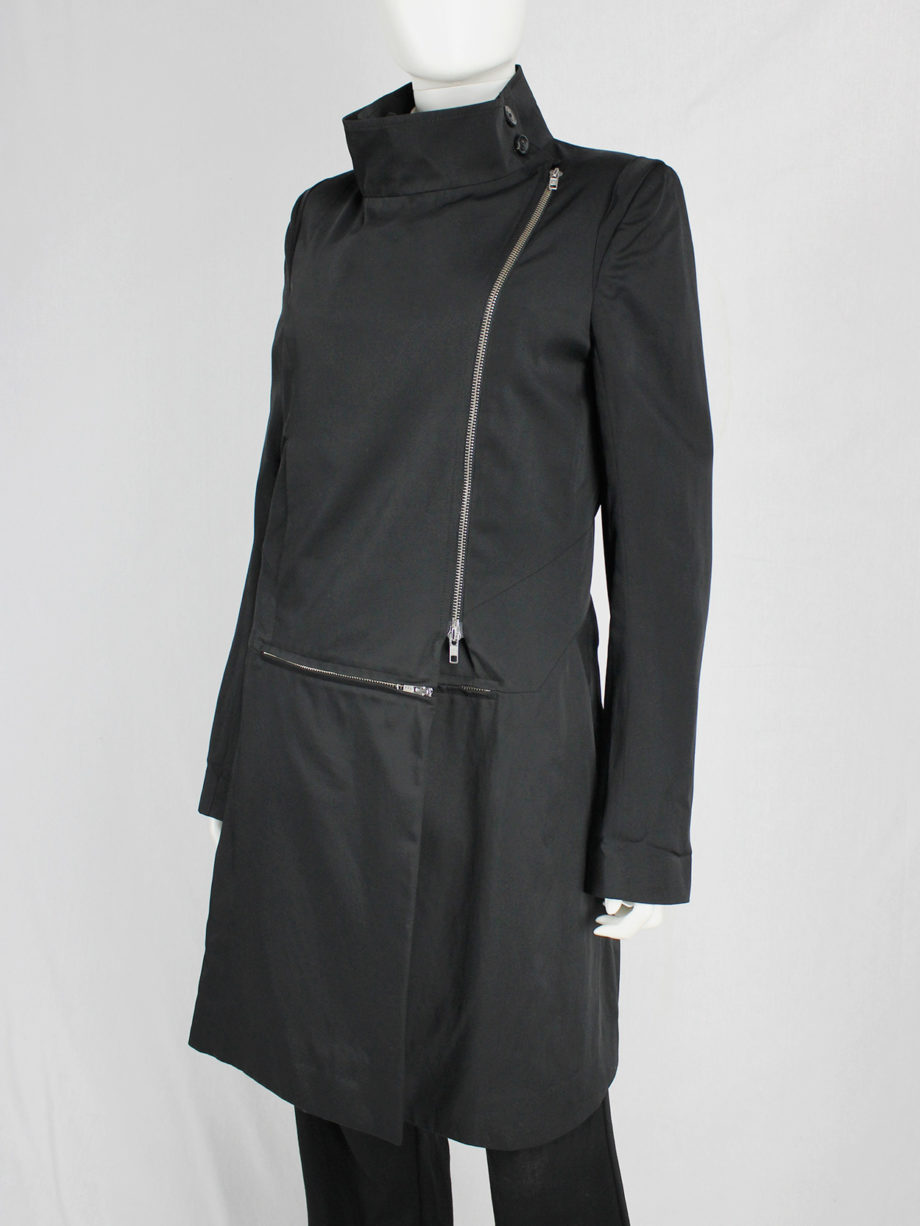 vaniitas vintage Ann Demeulemeester black raincoat with zip-off panels fall 2011 8251