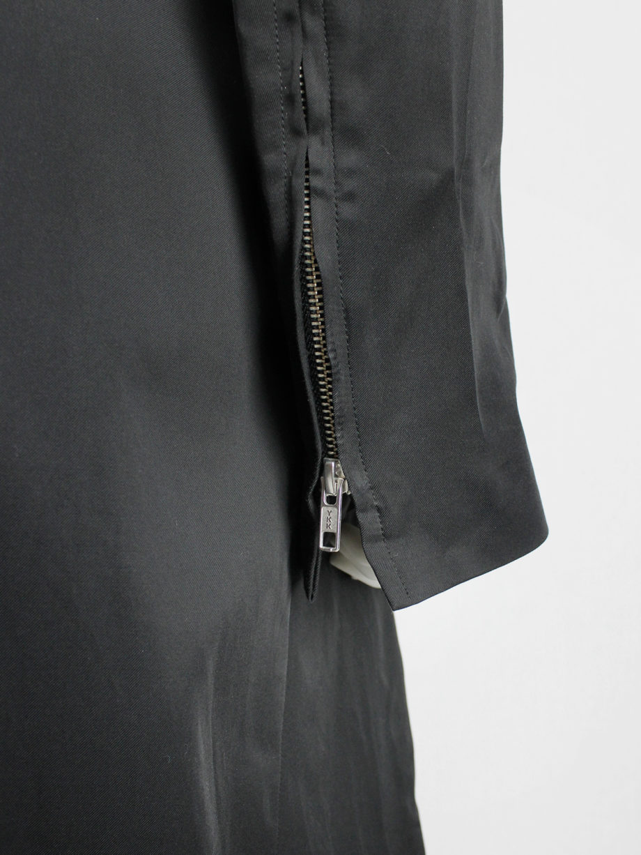 vaniitas vintage Ann Demeulemeester black raincoat with zip-off panels fall 2011 8268