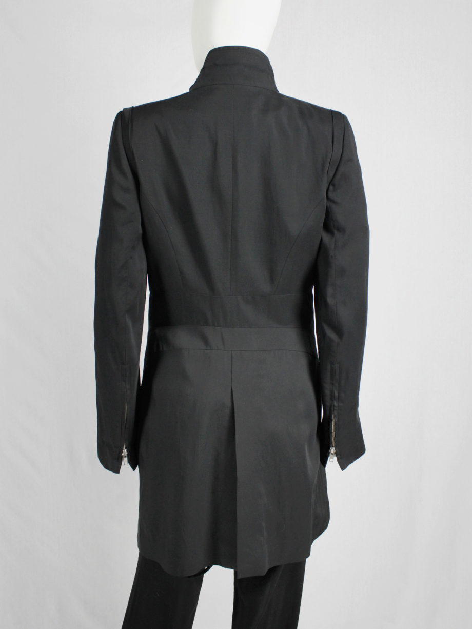 vaniitas vintage Ann Demeulemeester black raincoat with zip-off panels fall 2011 8284