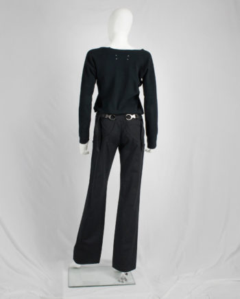 Dirk Bikkembergs black trousers with mountaineering belts — spring 2005