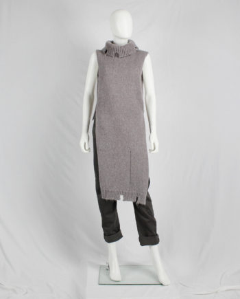Maison Martin Margiela brown destroyed knit top with holes — fall 2000