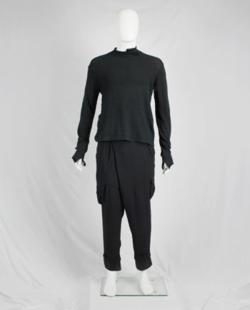 Y's for men black jumper with deconstructed neckline — 1990's