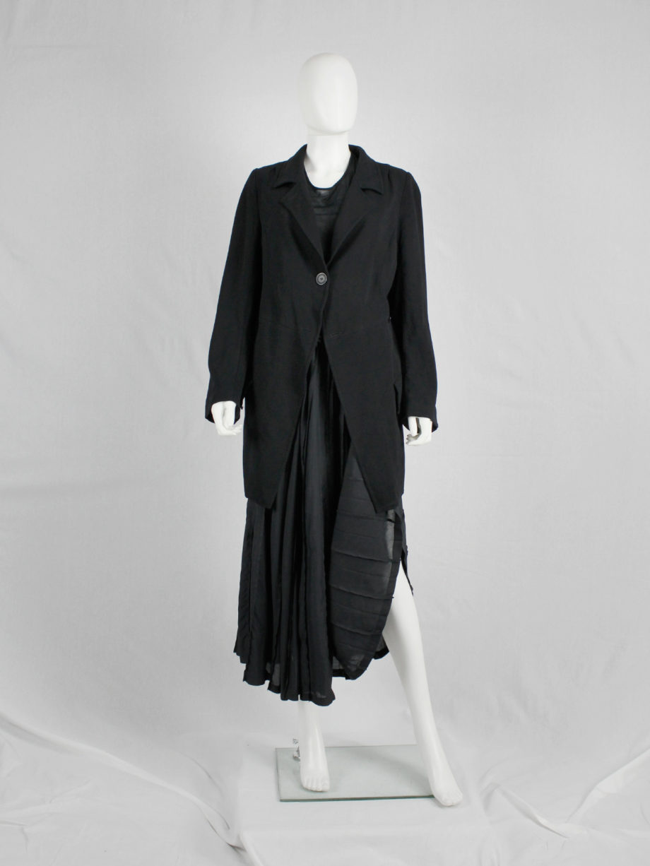 Ann Demeulemeester black asymmetric cutaway blazer pre-1997 (4)