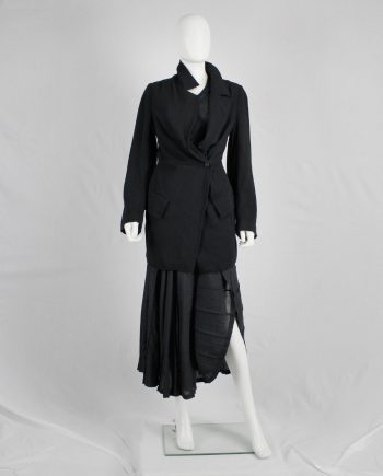 Ann Demeulemeester black asymmetric cutaway blazer — pre-1997