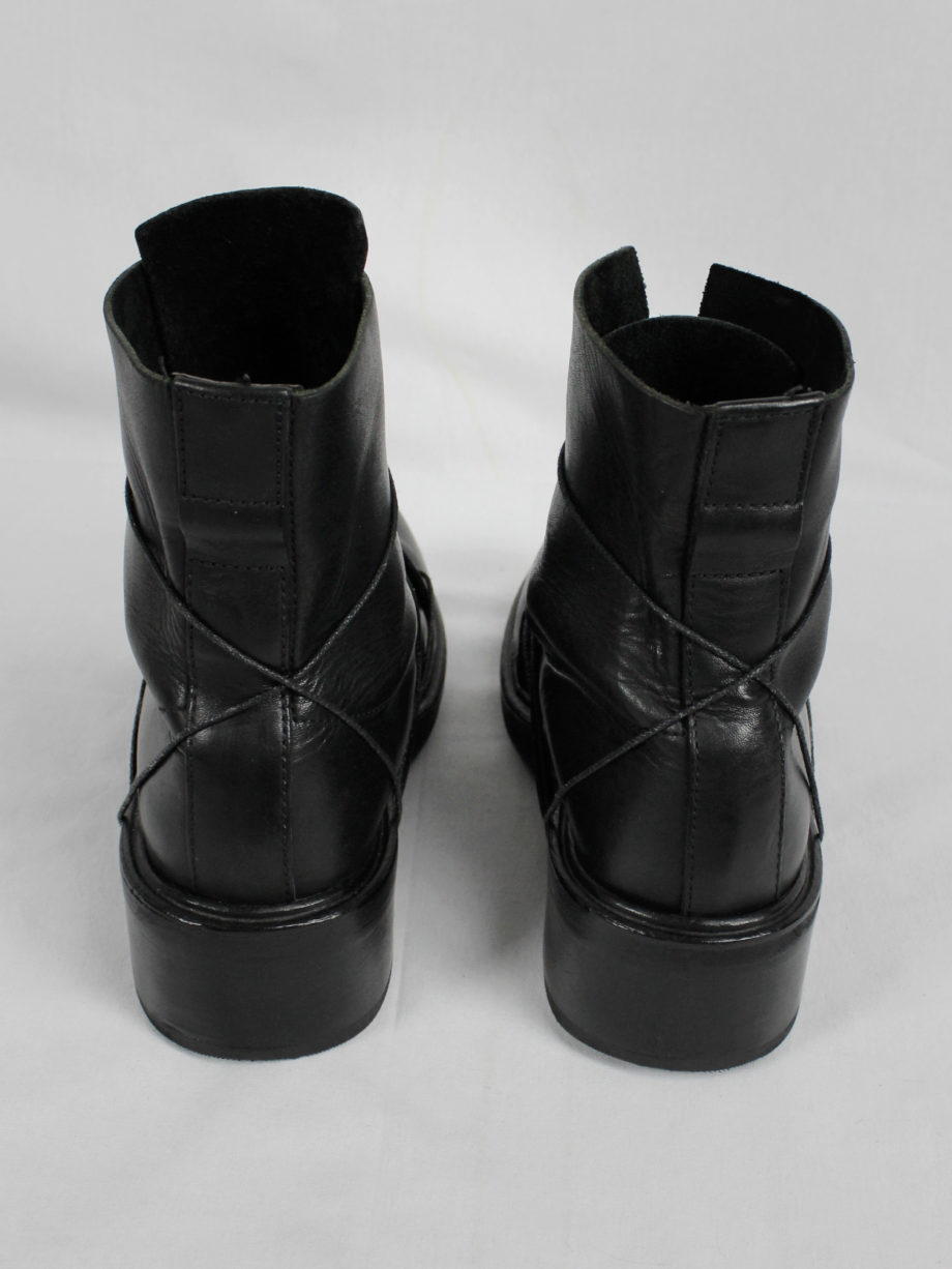 Dirk Bikkembergs black mountaineering boots with laces through the soles 1990s (16)