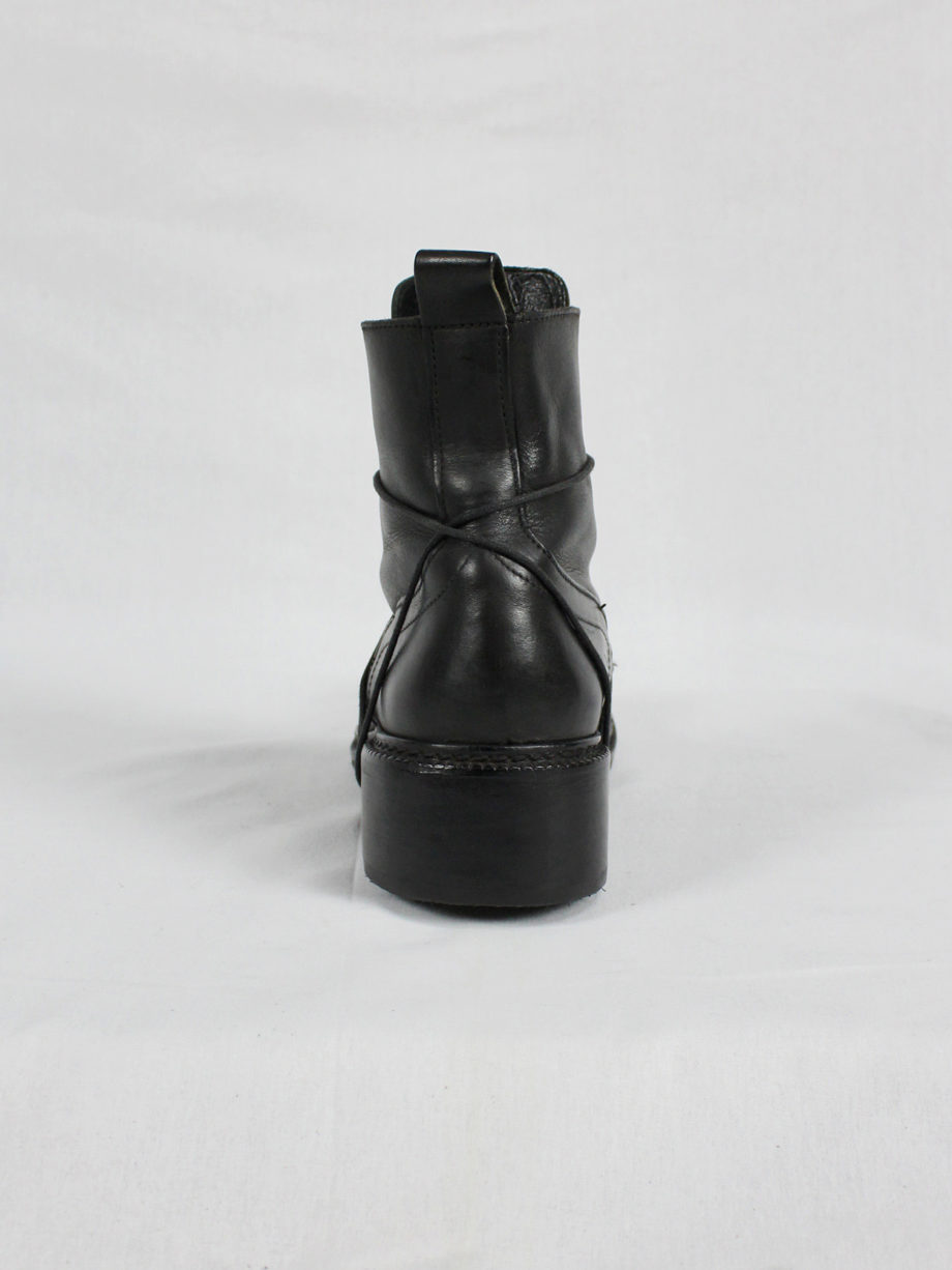 Dirk Bikkembergs black tall boots with laces through the soles (15)