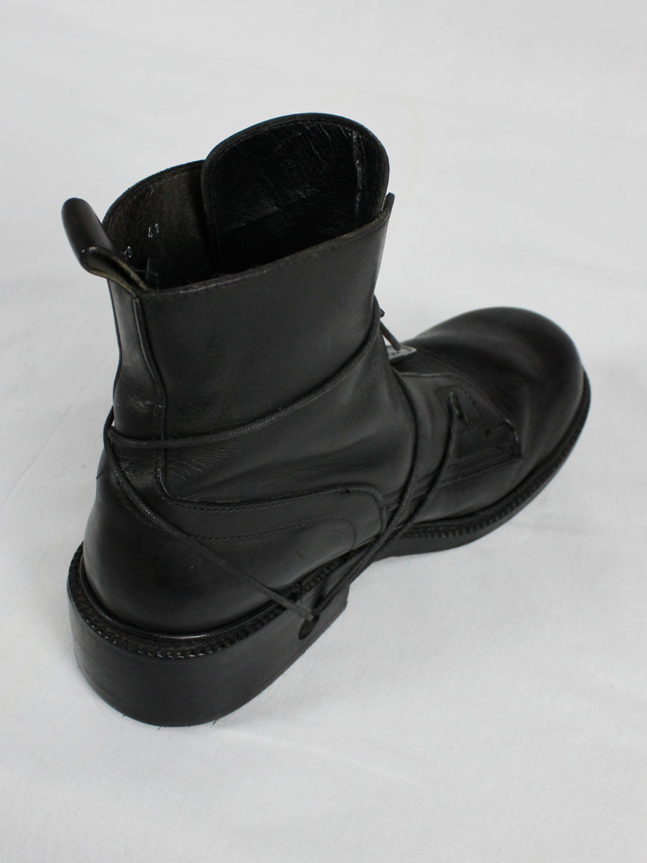 Dirk Bikkembergs black tall boots with laces through the soles (18)