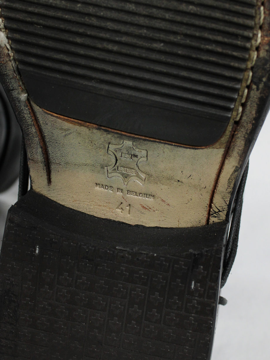 Dirk Bikkembergs black tall boots with laces through the soles (5)