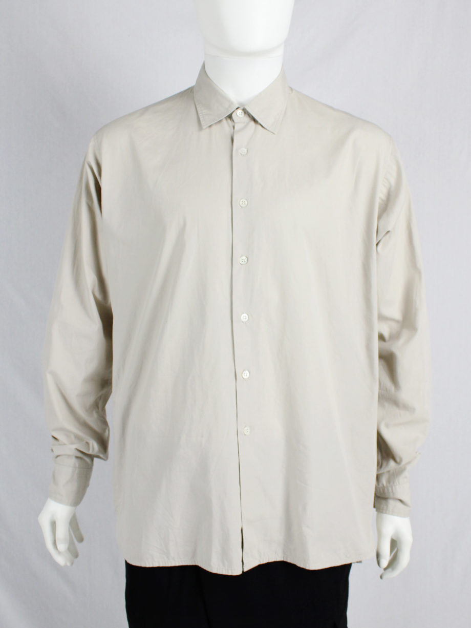 Dries Van Noten beige oversized shirt with straight fit (1)