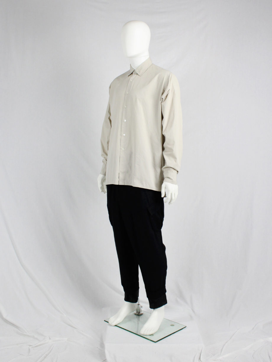 Dries Van Noten beige oversized shirt with straight fit
