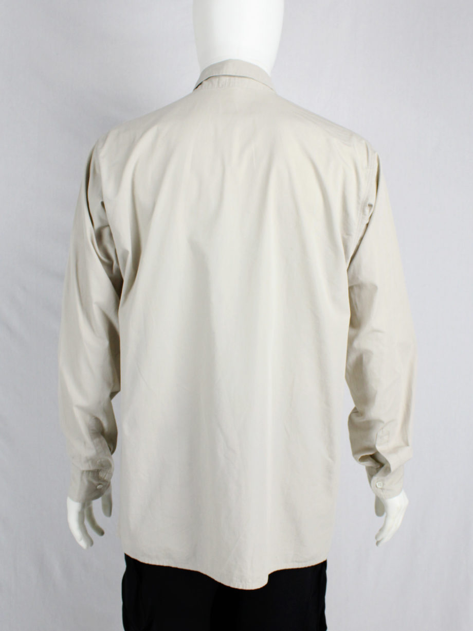 Dries Van Noten beige oversized shirt with straight fit (6)