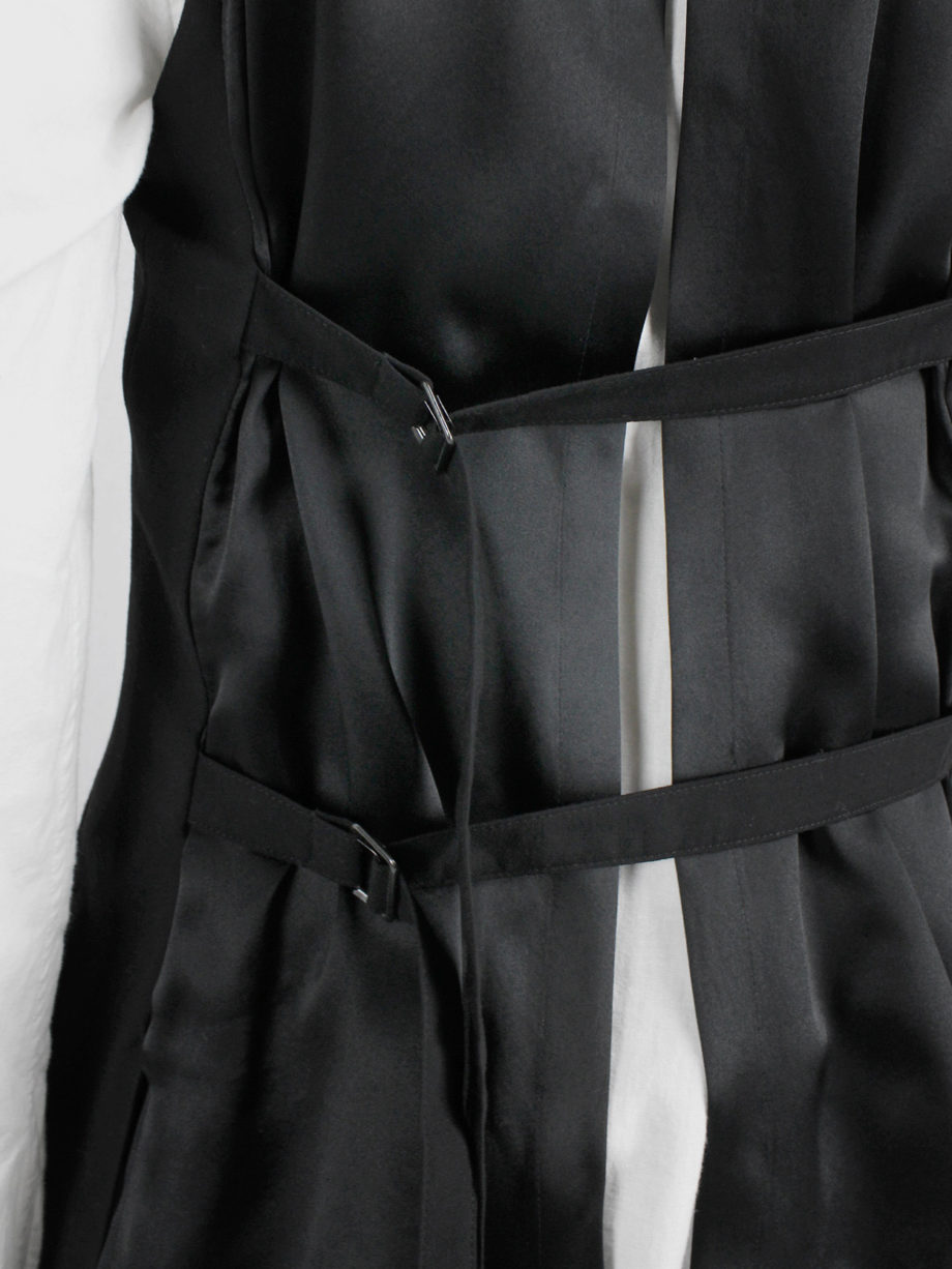 vaniitas Ann Demeulemeester black waistcoat with open satin back and straps runway spring 2008 (12)