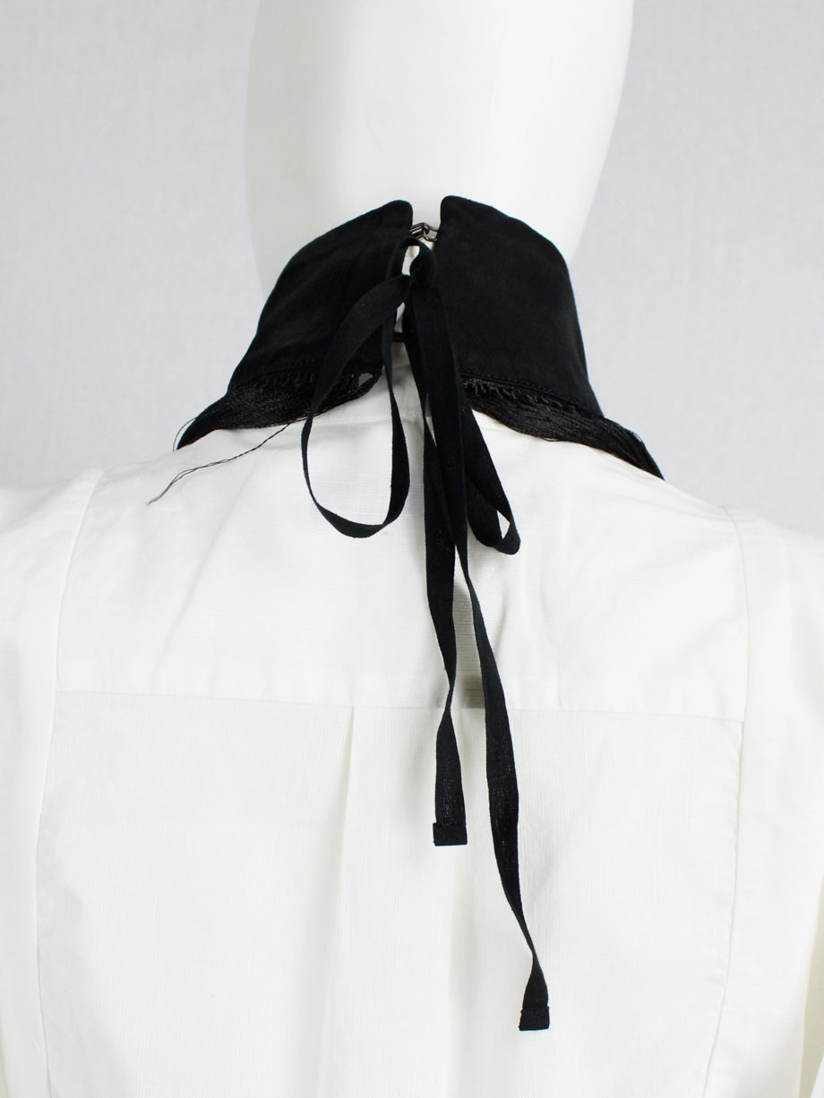 Ann Demeulemeester fringe bib necklace with black and white ombre — fall 2013