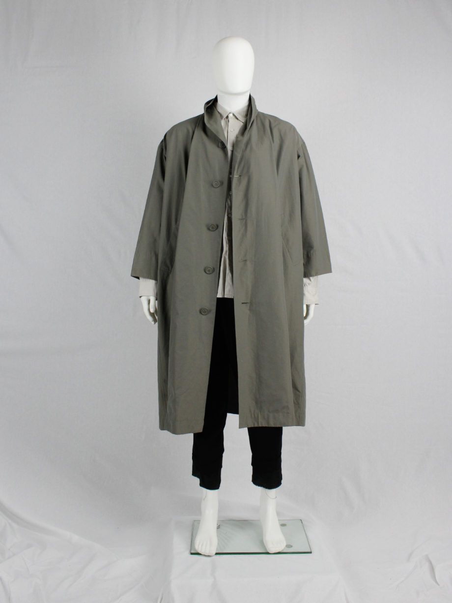Issey Miyake Windcoat khaki oversized parka — 1980's