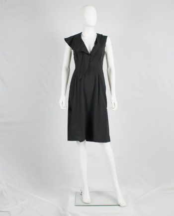 Maison Martin Margiela black dress with semi-detached draped collar — spring 2007