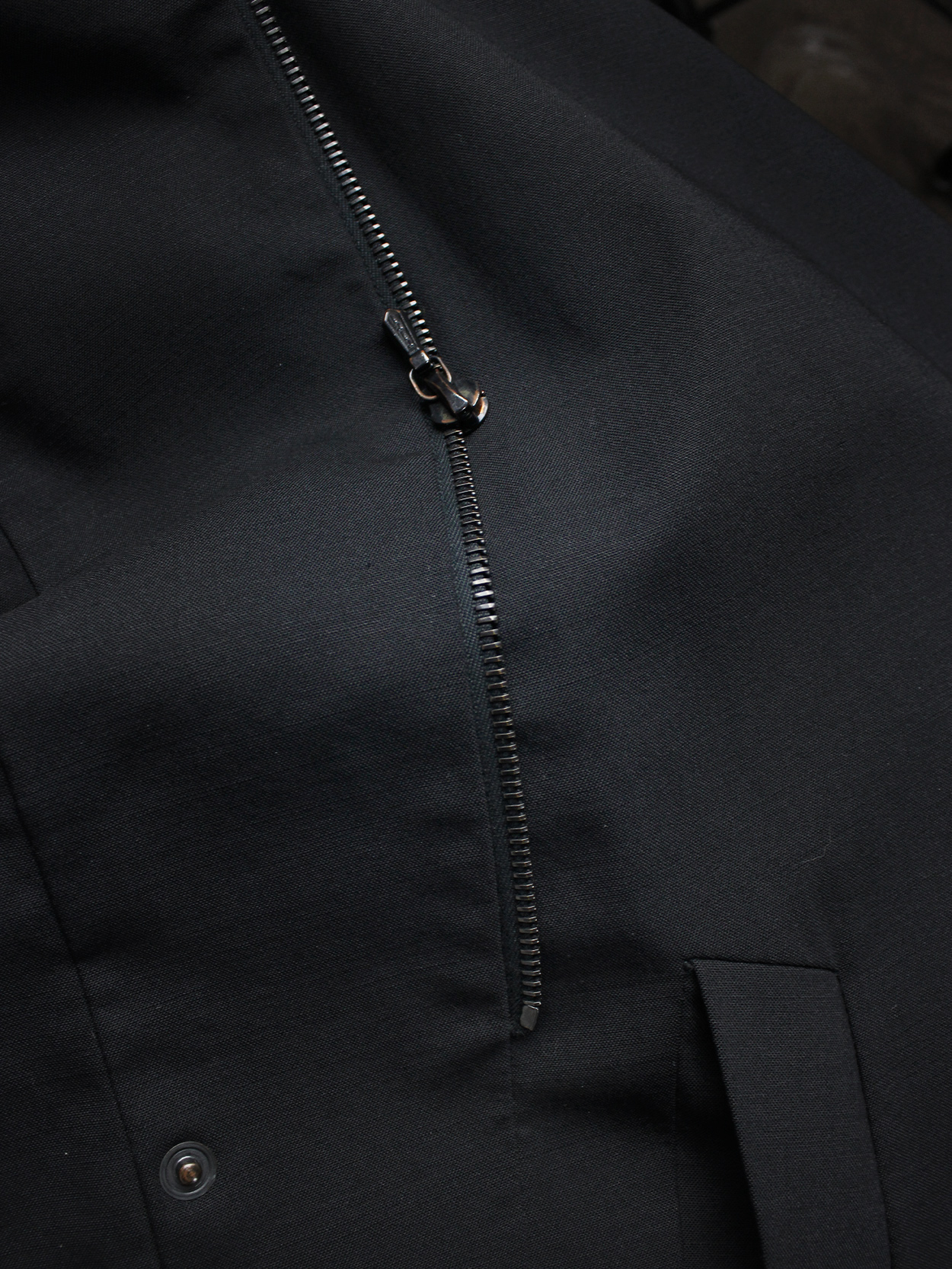 A.F. Vandevorst black asymmetric coat with draped volume - V A N II T A S