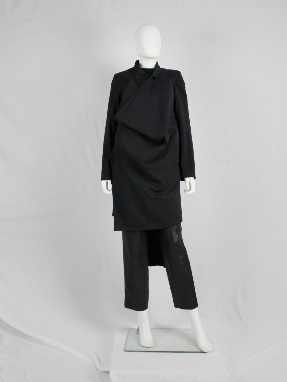 vaniitas vintage A.F. Vandevorst black asymmetric jacket with draped volume (5)