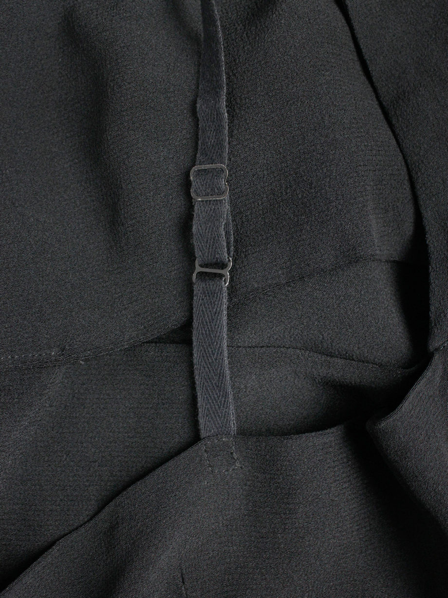 vaniitas vintage Ann Demeulemeester black slip dress with slit above the bust spring 1997 (10)